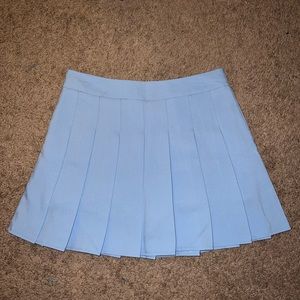 light blue pleated tennis skort